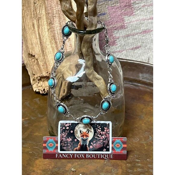 Women Fashion Beaded Anklet Metal Faux Turquoise Ankle Boot Bracelet Christmas - Picture 8 of 8